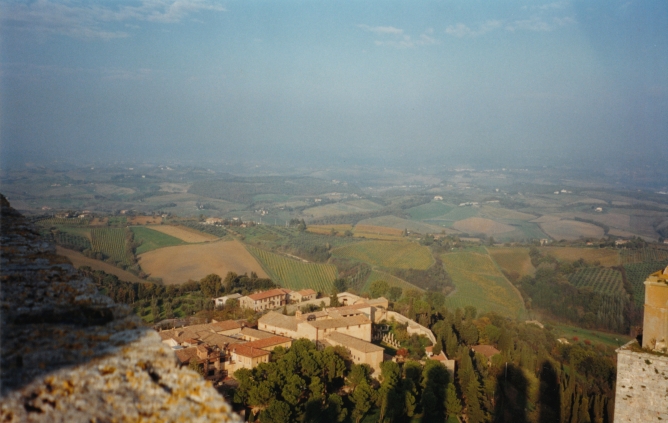 View across Tuscany from the tower